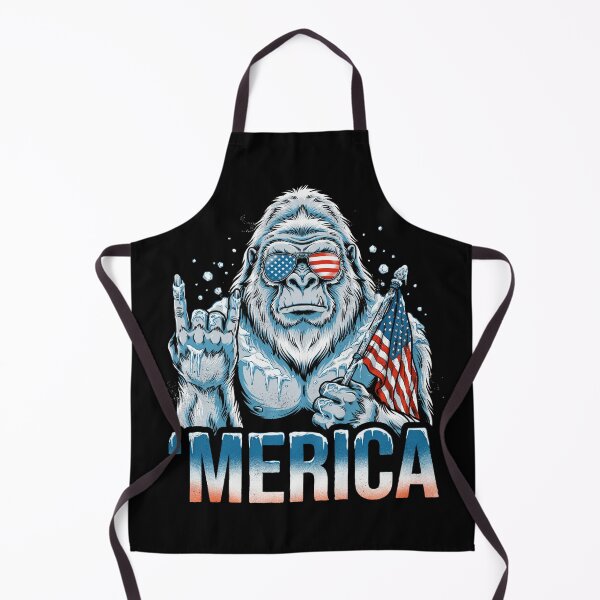 Item preview, 'Merica Icy Yeti Bigfoot Rock On Flag Design v11 designed and sold by DarylWelsh2024.