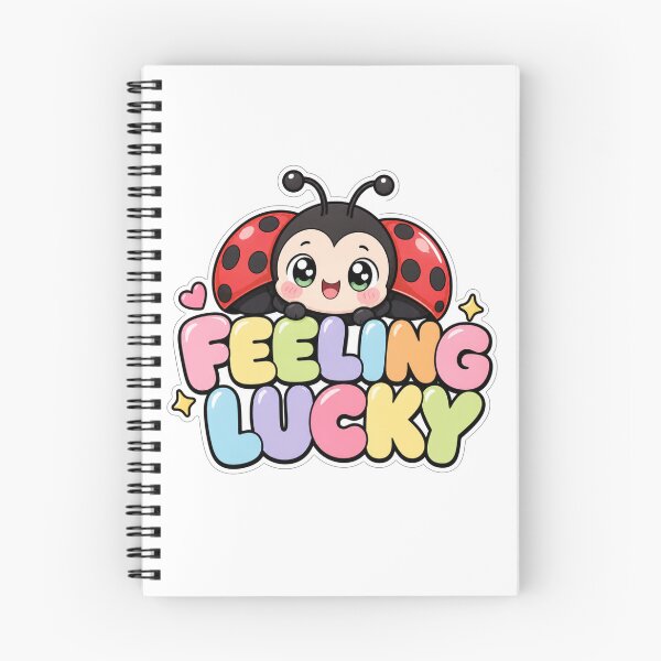 Artikelvorschau, Feeling Lucky Süßer Kawaii Marienkäfer Spruch entworfen und verkauft von BoosterShop.
