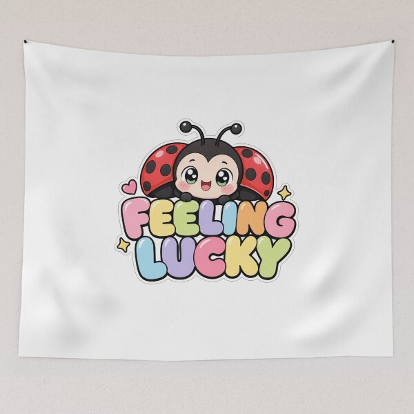 Item preview, Feeling Lucky Cute Kawaii Ladybug Saying designed and sold by BoosterShop.