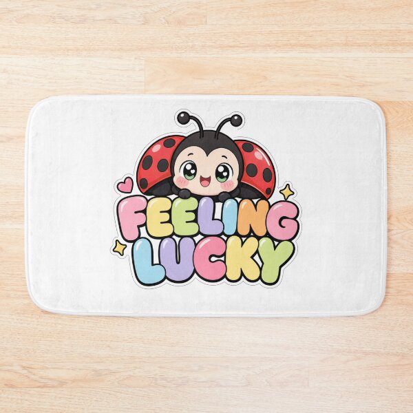 Item preview, Feeling Lucky Cute Kawaii Ladybug Saying designed and sold by BoosterShop.