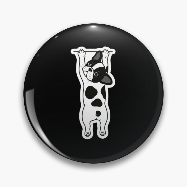 Item preview, Cute French Bulldog Hanging On - Funny Dog Art Sticker designed and sold by ORI-ginal Weirdos: The Weirdly Wonderful Crew.