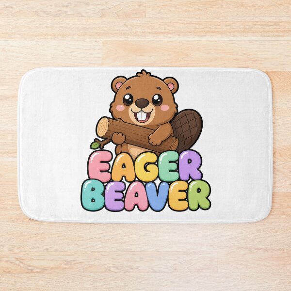 Item preview, Eager Beaver Cute Kawaii Beaver Saying designed and sold by BoosterShop.