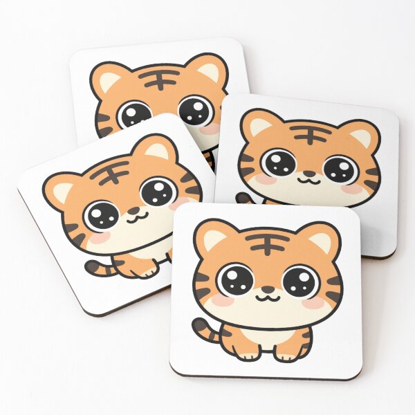 Item preview, Cute Gentle Smiling Kawaii Tiger Cartoon | Adorable Tiger Sticker & Gift Design designed and sold by Rood Art Studio.