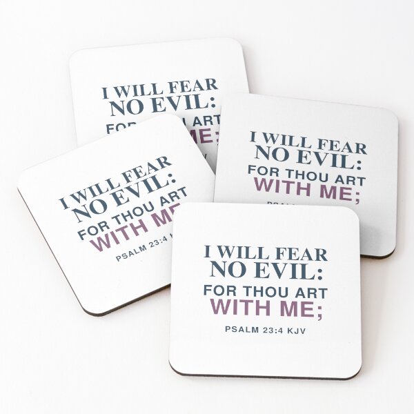Item preview, I Will Fear No Evil – Psalm 23:4 KJV Christian Encouragement designed and sold by FaithThroughEverySeason.