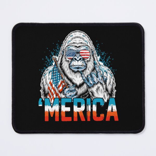 Item preview, 'Merica Icy Yeti Bigfoot Rock On Flag Design v12 designed and sold by DarylWelsh2024.