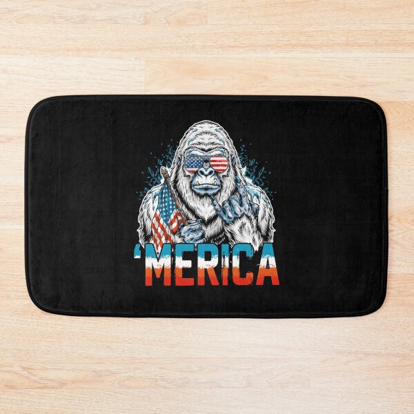 Item preview, 'Merica Icy Yeti Bigfoot Rock On Flag Design v12 designed and sold by DarylWelsh2024.