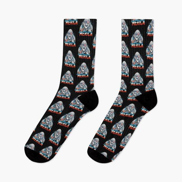 Item preview, 'Merica Icy Yeti Bigfoot Rock On Flag Design v12 designed and sold by DarylWelsh2024.