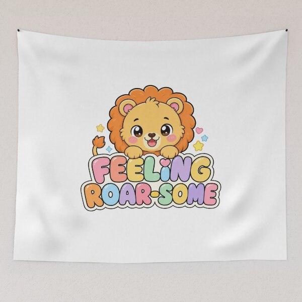 Item preview, Feeling Roar-some Sweet Kawaii Lion Saying designed and sold by BoosterShop.