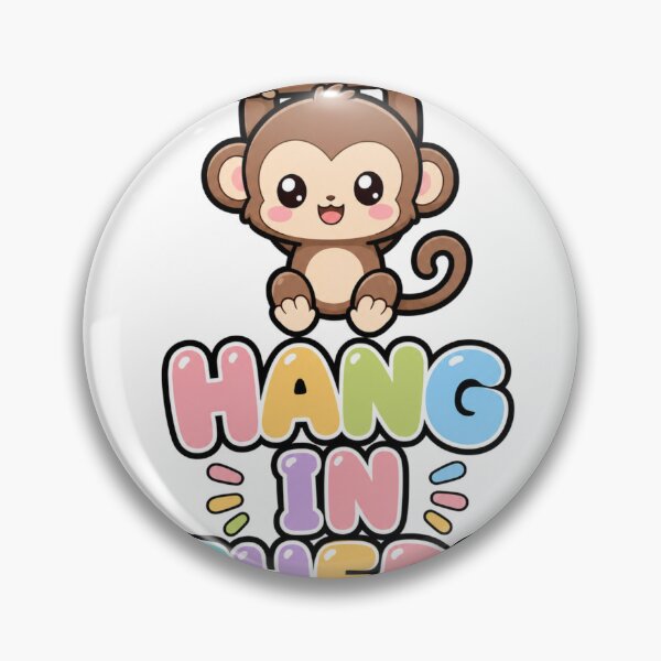 Item preview, Hang In There Cute Kawaii Monkey Saying designed and sold by BoosterShop.