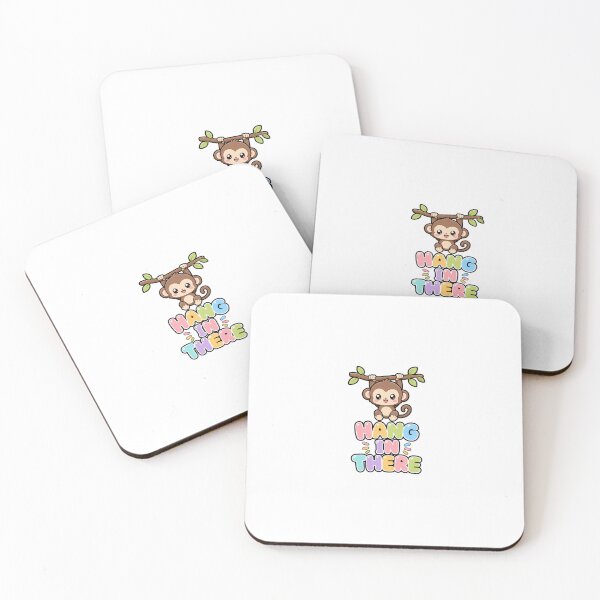 Item preview, Hang In There Cute Kawaii Monkey Saying designed and sold by BoosterShop.