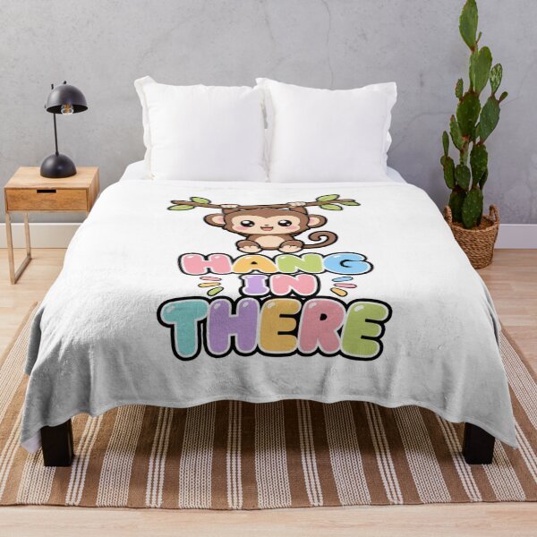 Artikelvorschau, Hang In There Süßer Kawaii Affe Spruch entworfen und verkauft von BoosterShop.