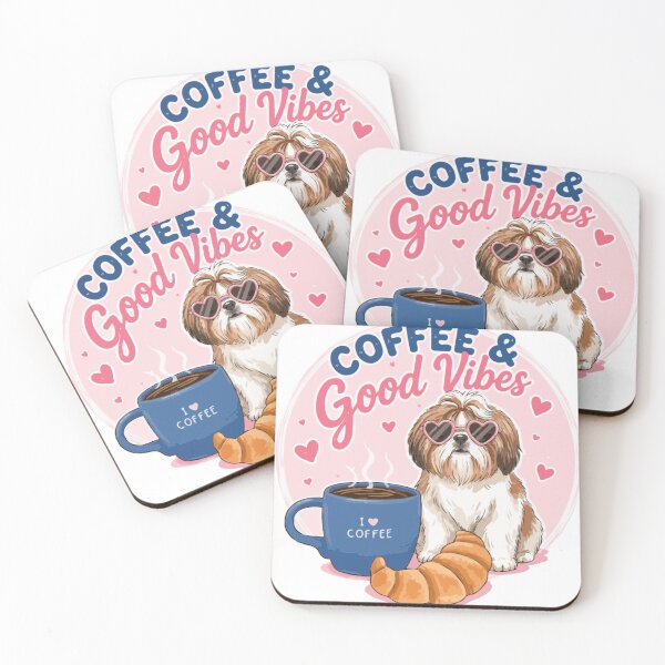 Item preview, Coffee & Good Vibes – Cute Dog Aesthetic Design T-Shirt designed and sold by PawsAndPallette .