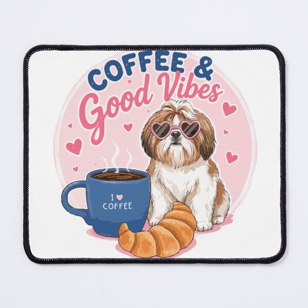 Item preview, Coffee & Good Vibes – Cute Dog Aesthetic Design T-Shirt designed and sold by PawsAndPallette .