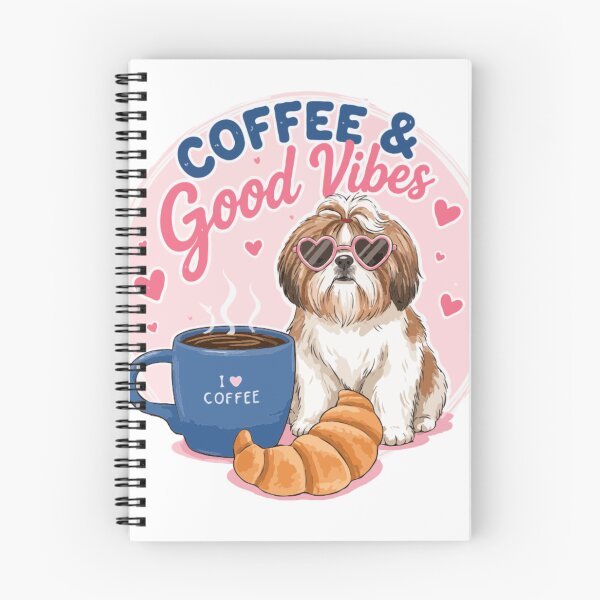 Item preview, Coffee & Good Vibes – Cute Dog Aesthetic Design T-Shirt designed and sold by PawsAndPallette .