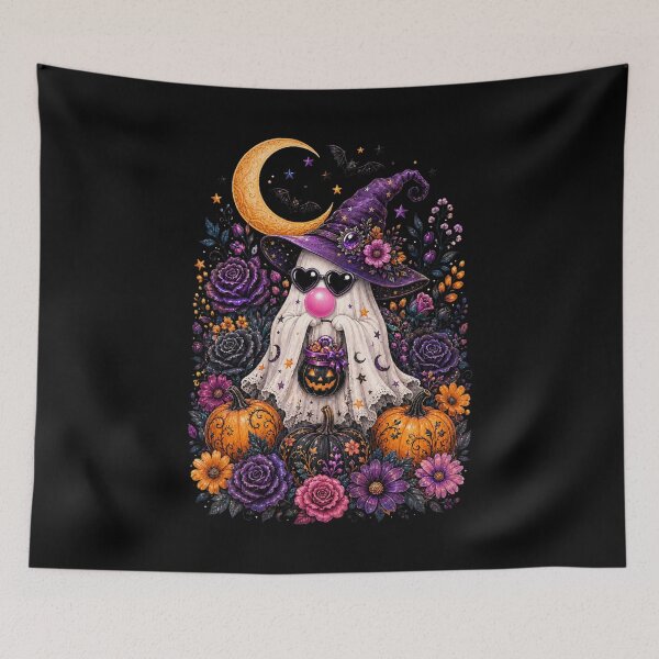 Item preview, Glam Bubblegum Halloween Ghosts and Gothic Florals designed and sold by AMICO77.