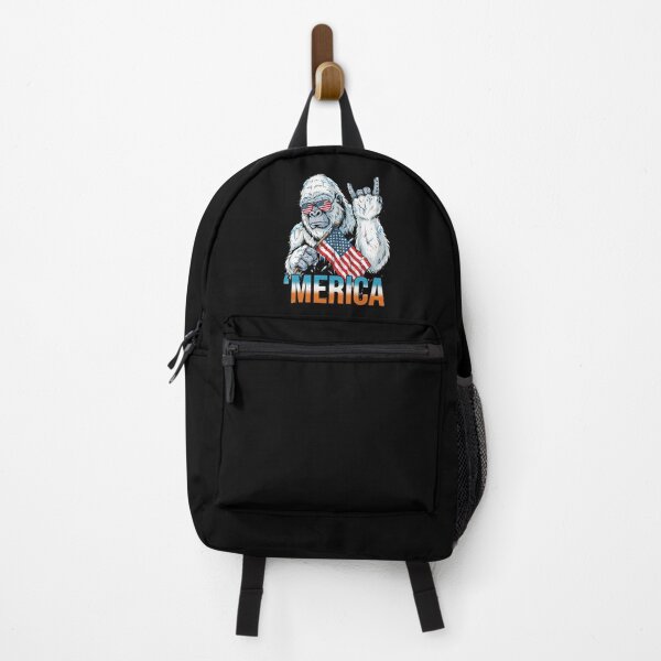 Item preview, 'Merica Icy Yeti Bigfoot Rock On Flag Design v13 designed and sold by DarylWelsh2024.