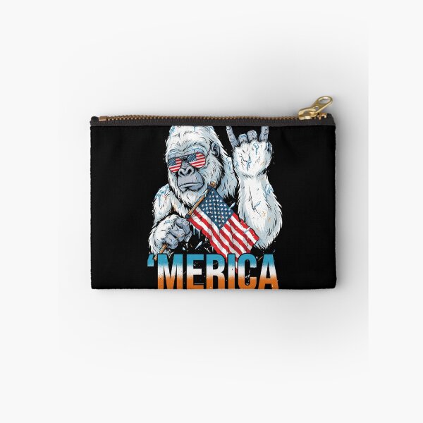 Item preview, 'Merica Icy Yeti Bigfoot Rock On Flag Design v13 designed and sold by DarylWelsh2024.