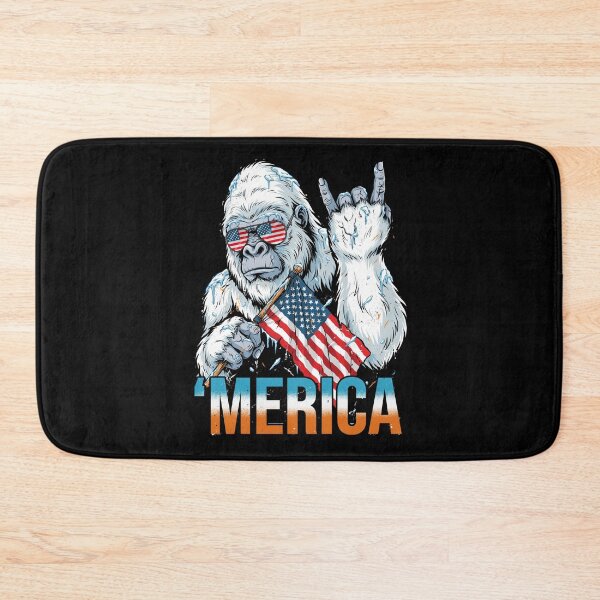 Item preview, 'Merica Icy Yeti Bigfoot Rock On Flag Design v13 designed and sold by DarylWelsh2024.
