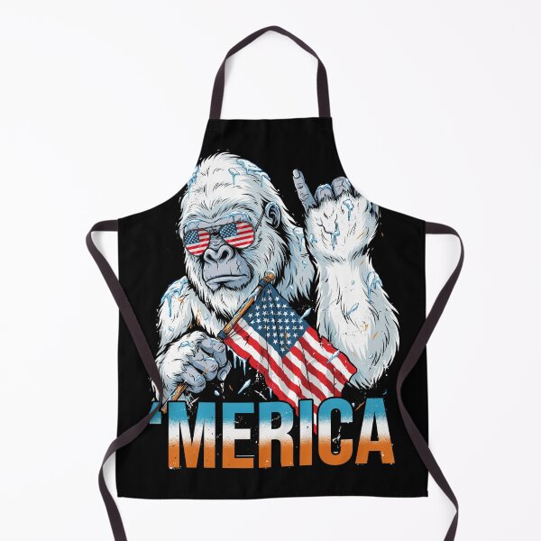 Item preview, 'Merica Icy Yeti Bigfoot Rock On Flag Design v13 designed and sold by DarylWelsh2024.