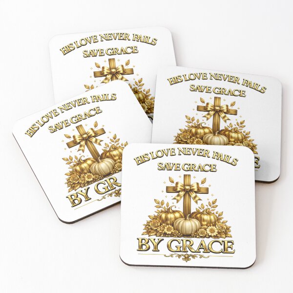 Item preview, His Love Never Fails – Saved by Grace | Christian Cross Design designed and sold by KINGDOM GOLD STUDIO.