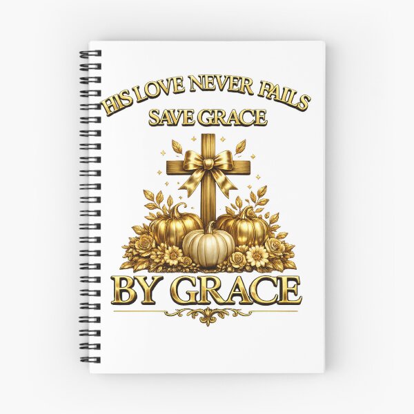 Item preview, His Love Never Fails – Saved by Grace | Christian Cross Design designed and sold by KINGDOM GOLD STUDIO.