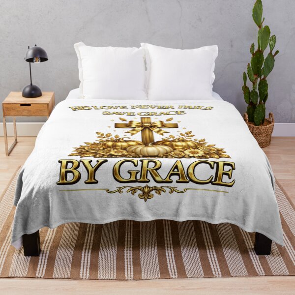 Item preview, His Love Never Fails – Saved by Grace | Christian Cross Design designed and sold by KINGDOM GOLD STUDIO.