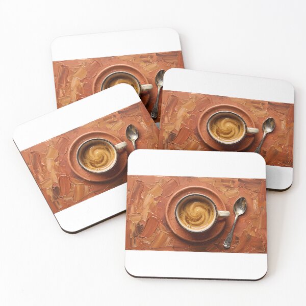 Item preview, Cosy Espresso Crema - Arte acrílico Impasto texturizado designed and sold by MissoStudio.