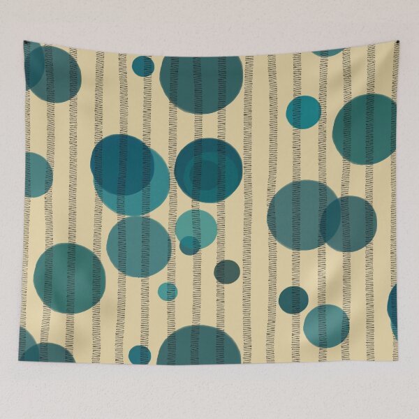 Item preview, Abstract composition with blue bubbles and disrupted stripes E9 designed and sold by StefanStudioArt.