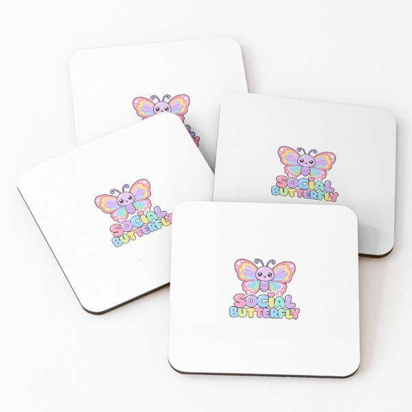 Item preview, Social Butterfly Sweet Kawaii Butterfly Saying designed and sold by BoosterShop.