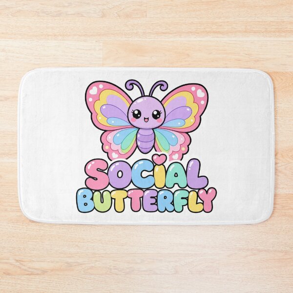 Item preview, Social Butterfly Sweet Kawaii Butterfly Saying designed and sold by BoosterShop.