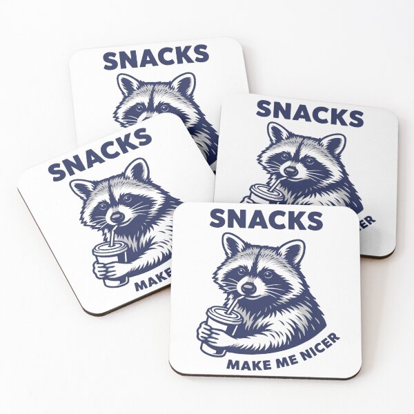 Item preview, Snacks Make Me Nicer Raccoon Drink designed and sold by MTDesignLab.