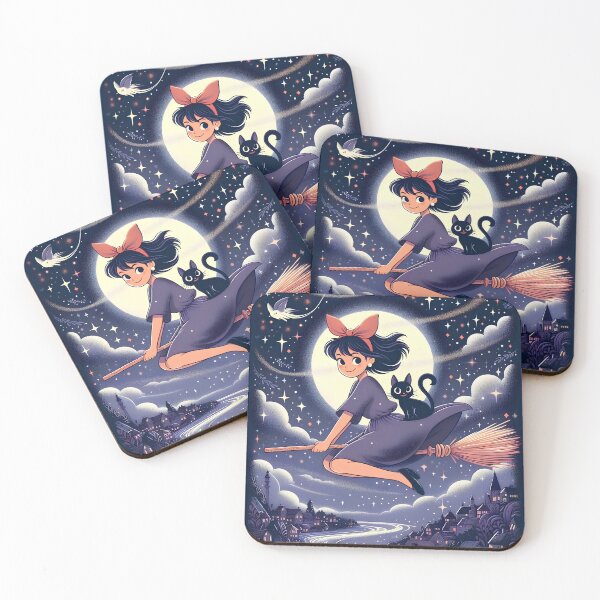 Item preview, wicth girl [[kiki's]] go -%[ghiblis]%- flying aways night sky designed and sold by Wdanti.