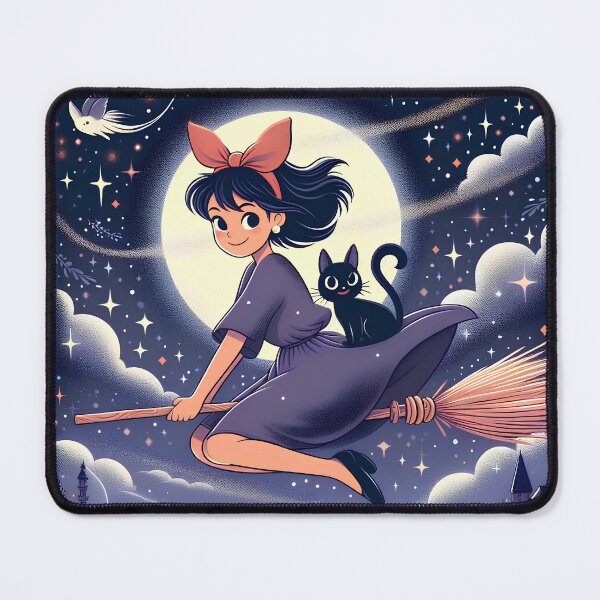 Item preview, wicth girl [[kiki's]] go -%[ghiblis]%- flying aways night sky designed and sold by Wdanti.