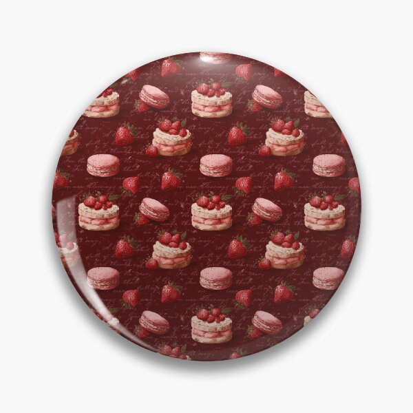 Item preview, Strawberry Macaron and Red Background Pattern  designed and sold by LouieVanille.