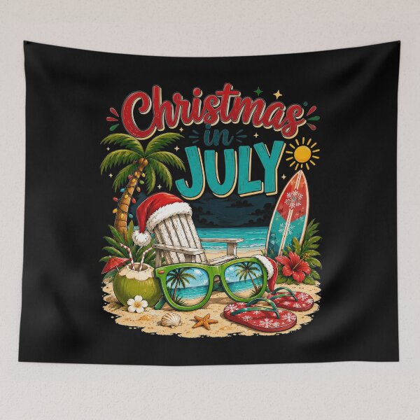 Item preview, Christmas In July Sunglasses Santa Hat Summer Beach Xmas designed and sold by OlakunleOloroz.