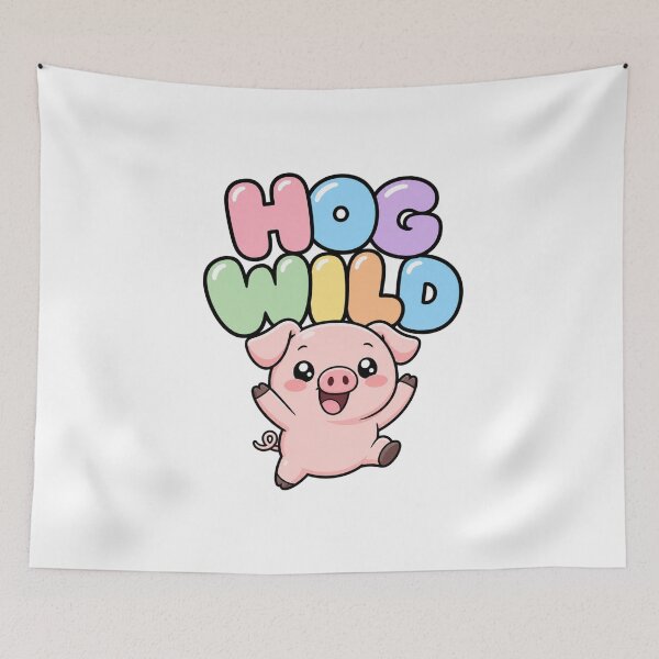 Item preview, Hog Wild Sweet Kawaii Pig Saying designed and sold by BoosterShop.