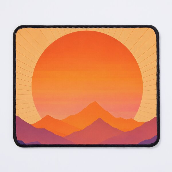 Item preview, Retro Sunset Mountains Vintage Landscape designed and sold by Glitchart66.