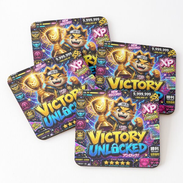 Item preview, Victory Unlocked Gaming Sticker | Neon Cyber Gamer Graphic for PC, Console & Esports Fans designed and sold by Stylestickers55.