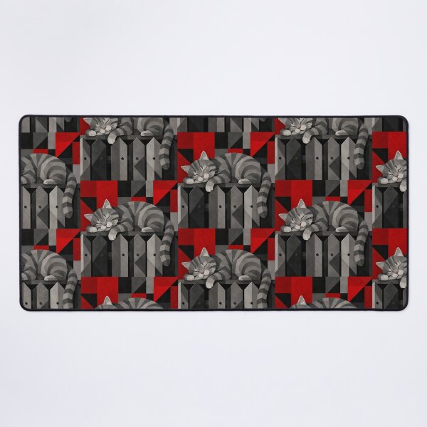 Item preview, Alley Gray Stripes Cat Sleeping Atop a Street Fence designed and sold by Mindworx21.