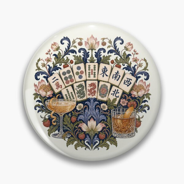 Item preview, Mahjong Mahj Mahgirls Drinking William Morris Tile Player  designed and sold by SunfullyYours.