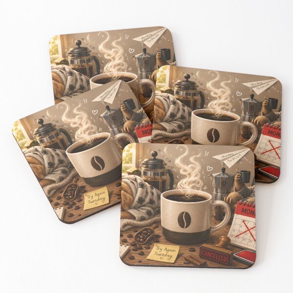 Item preview, I Like My Coffee Strong and My Mondays Cancelled designed and sold by ZanyPaintbrush.