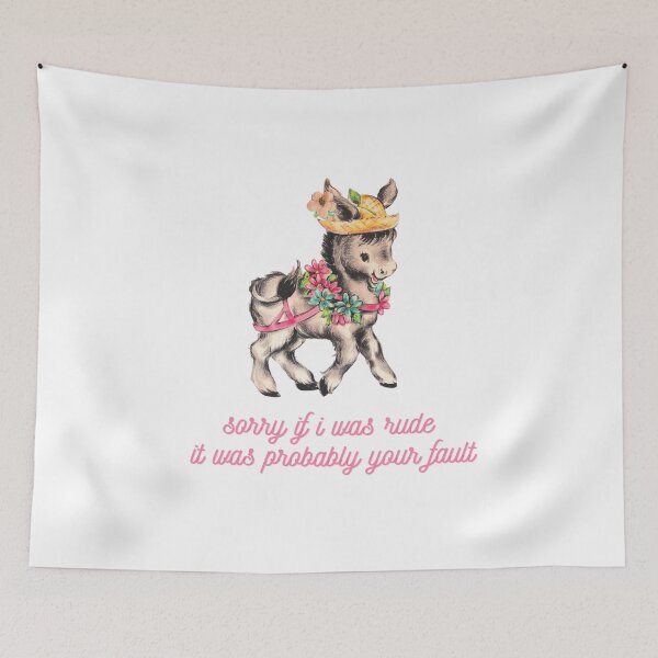 Item preview, Sorry If I Was Rude Donkey | Funny Vintage Attitude Quote designed and sold by ThatsDramatic.