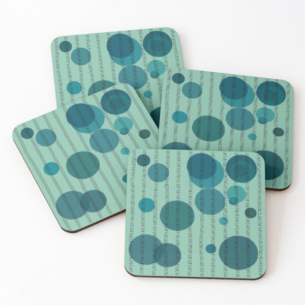 Item preview, Abstract composition with blue bubbles and disrupted stripes 86 designed and sold by StefanStudioArt.