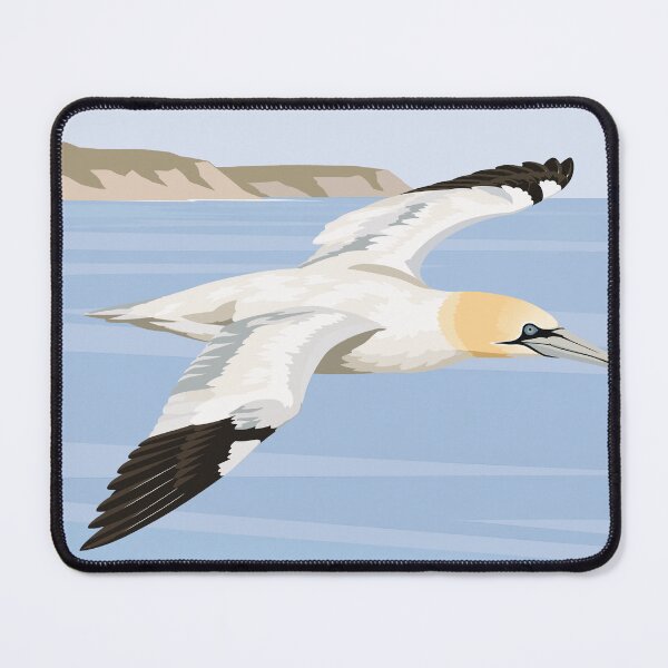 Item preview, Northern Gannet in Flight | Coastal Wildlife Bird Illustration designed and sold by Real-World-Art.