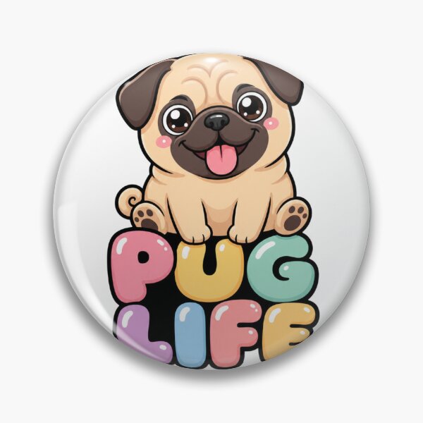 Artikelvorschau, Pug Life Süßer Kawaii Mops Hund Spruch entworfen und verkauft von BoosterShop.