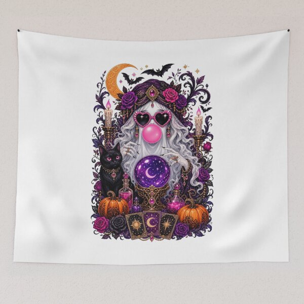 Item preview, Glam Bubblegum Halloween Ghosts and Gothic Florals designed and sold by AMICO77.