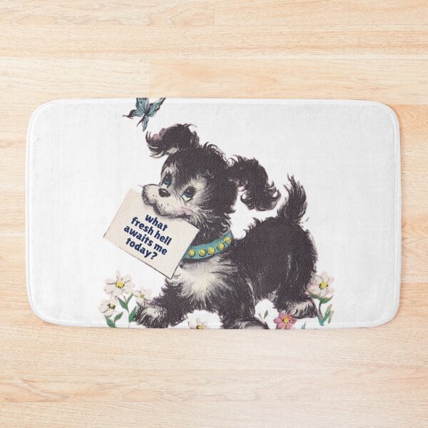 Item preview, What Fresh Hell Awaits Me Today | Funny Vintage Puppy designed and sold by ThatsDramatic.