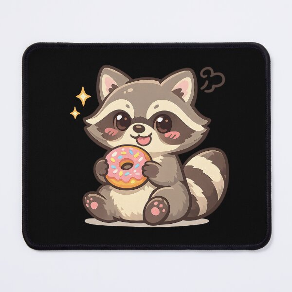 Item preview, Mischievous Raccoon Stealing Donut designed and sold by Glitchart66.