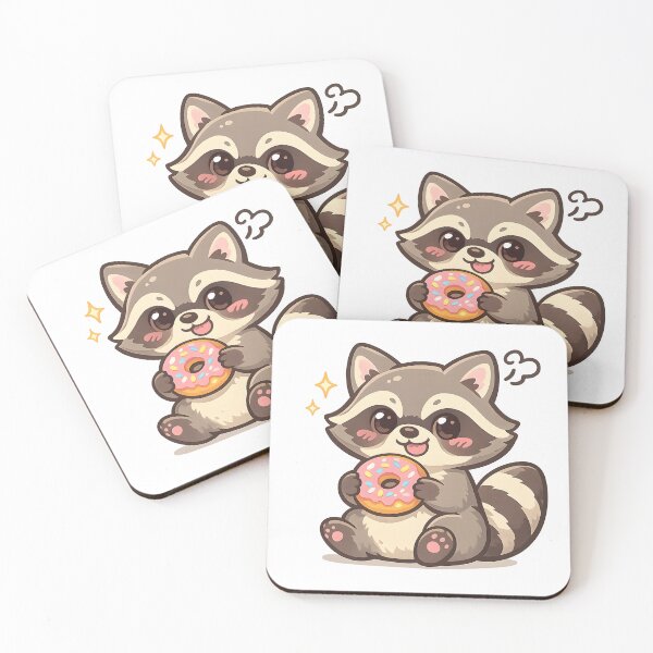 Item preview, Mischievous Raccoon Stealing Donut designed and sold by Glitchart66.