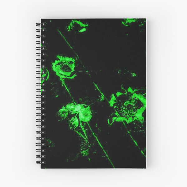 Item preview, Neon Bloom in the Void — Electric Green Dark Floral Botanical Print designed and sold by BatNature.